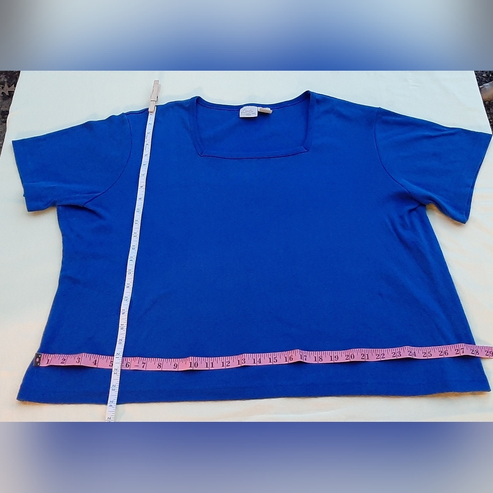 Fiorlini International Brand,, Womens Top w/ Square Neck, Royal Blue. Size 22